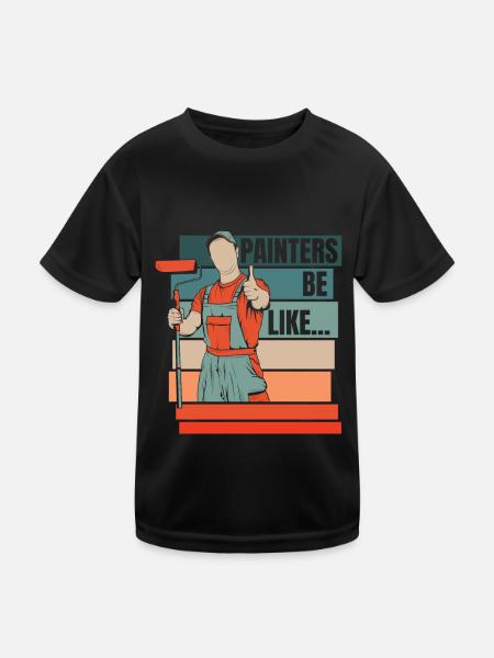Maler Lackierer - Kinder Funktions-T-Shirt - Schwarz - Vorne