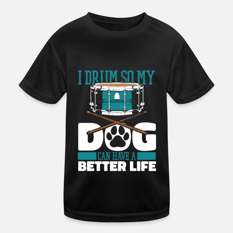 Batterie Batteur Batteur Chien T-shirt sport Enfant