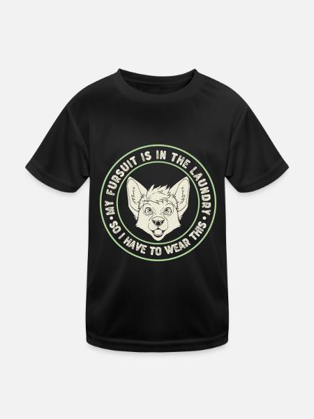 Furry Fandom Fursuits Witzig - Kinder Funktions-T-Shirt - Schwarz - Vorne