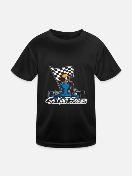 Go Kart Karting Karting Season - Kids Functional T-Shirt - black - Front