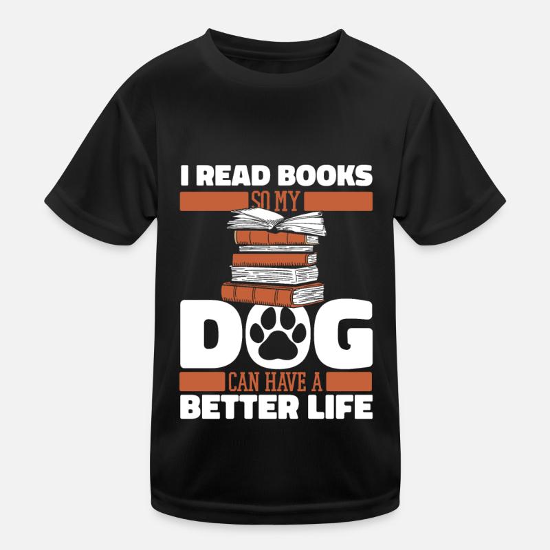 Book Bookworm Bookworm Dog Kids Functional T-Shirt