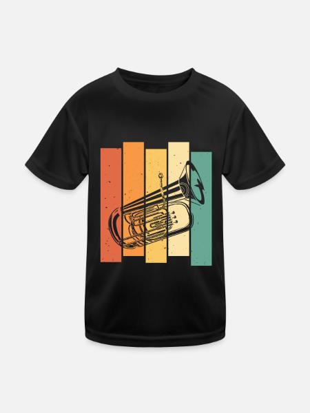 Fanfare Procession Tuba - Kids Functional T-Shirt - black - Front