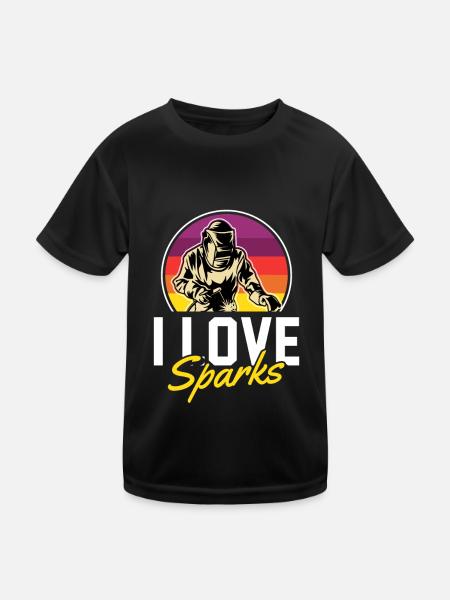 Welders, fitters, sparks - Kids Functional T-Shirt - black - Front