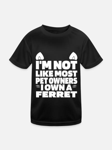 Frettchen Iltis - Kinder Funktions-T-Shirt - Schwarz - Vorne