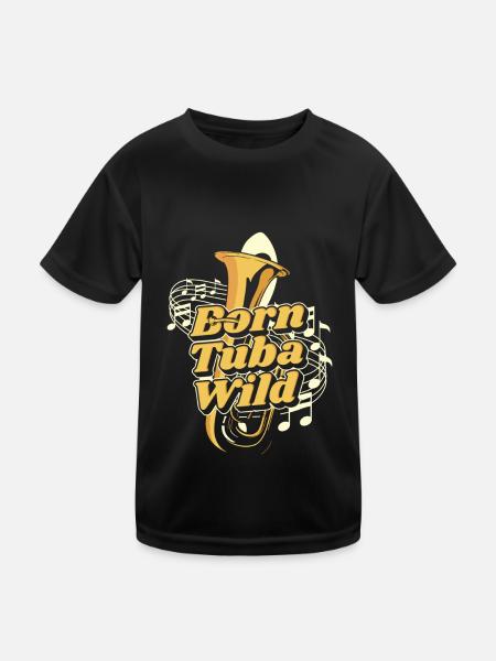 Fanfare procession tuba - Kids Functional T-Shirt - black - Front