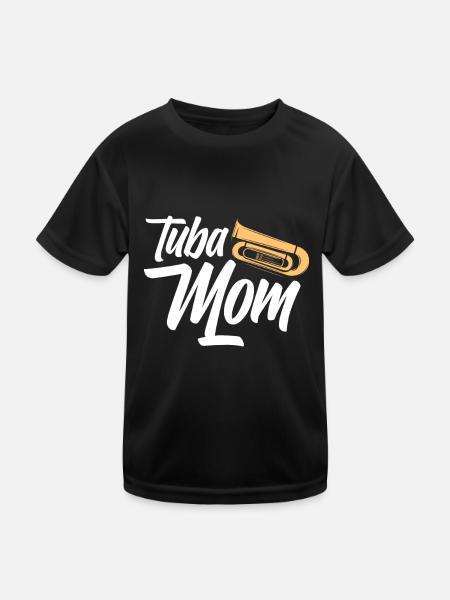 Fanfarenzug Tuba Mutter - Kinder Funktions-T-Shirt - Schwarz - Vorne