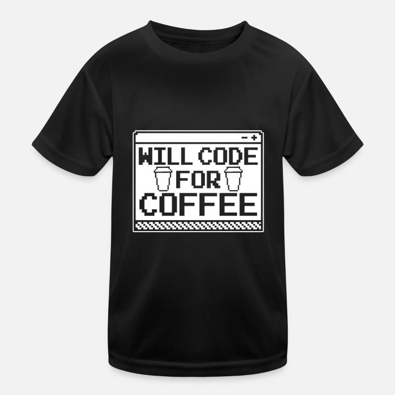 Entwickler Coder Programmierer Kaffee Kinder Funktions-T-Shirt
