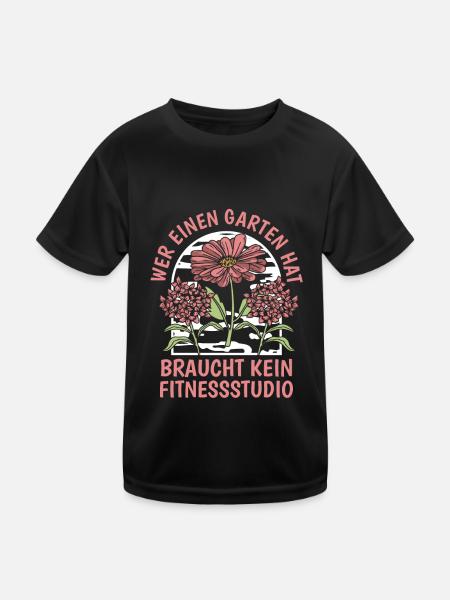 Hobbygärtner Garten - Kinder Funktions-T-Shirt - Schwarz - Vorne