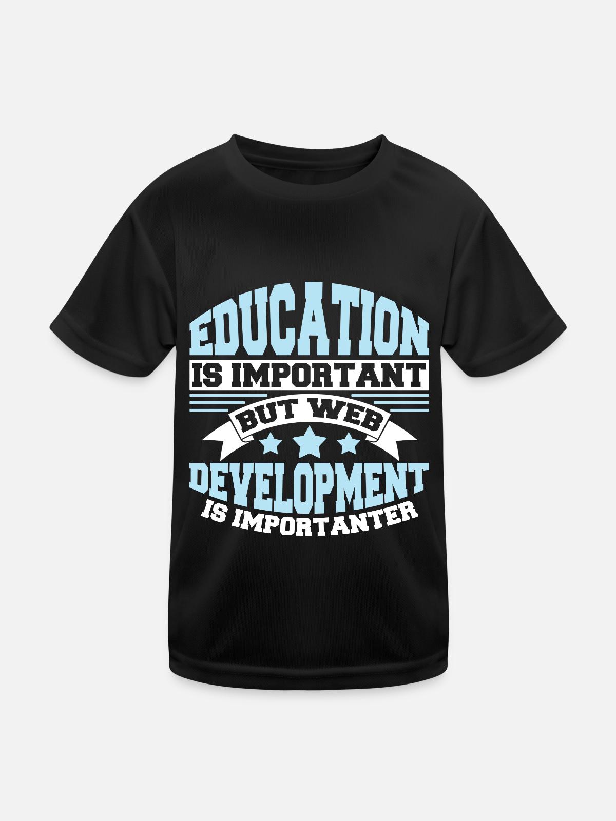 Web Entwickler Webdeveloper Lustig - Kinder Funktions-T-Shirt - Schwarz - Vorne