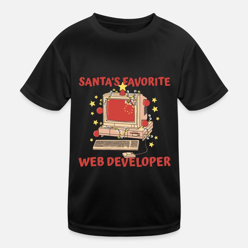 Web Developer Web Developer Santa Claus Kids Functional T-Shirt