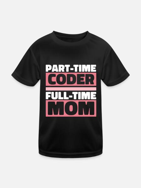 Développeur Coder Programmeur Mère - T-shirt sport Enfant - noir - Devant