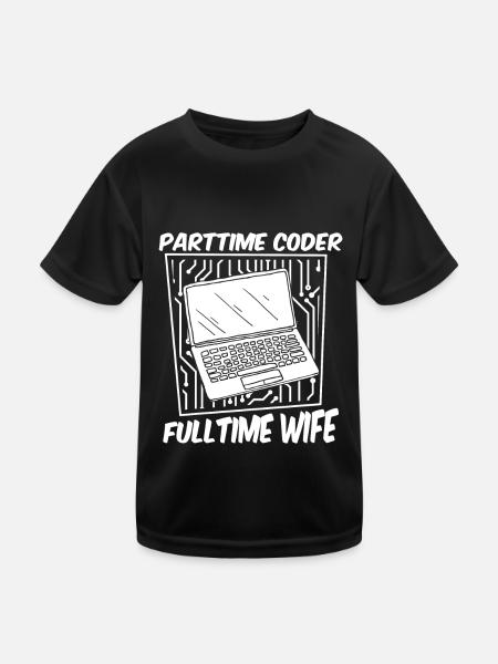 Entwickler Coder Programmierer Gattin - Kinder Funktions-T-Shirt - Schwarz - Vorne