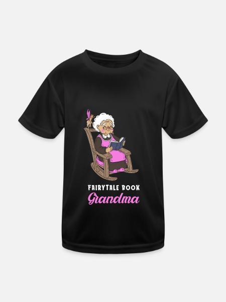 Rat de bibliothèque Rat de bibliothèque Grand-mère Fée du livre - T-shirt sport Enfant - noir - Devant