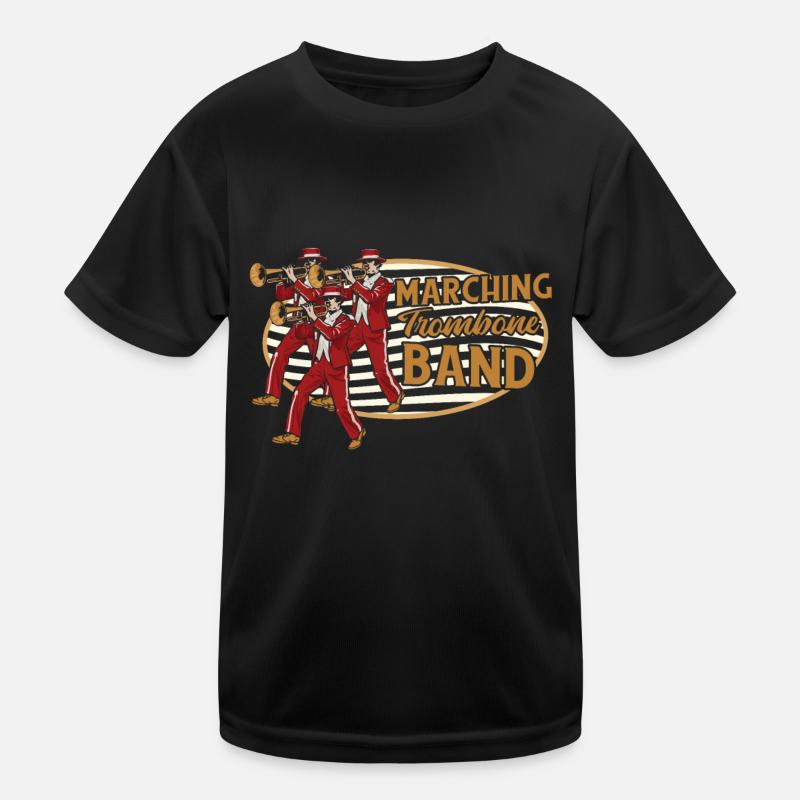 Brass Band Trombone Cool Brass Band Trombone Kids Functional T-Shirt