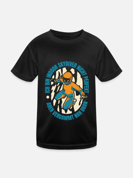 Indoor Skydiving Am Besten - Kinder Funktions-T-Shirt - Schwarz - Vorne