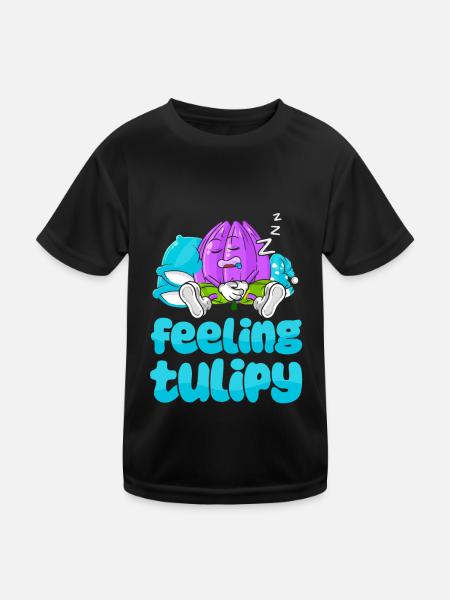 Tulips Cute - Kids Functional T-Shirt - black - Front
