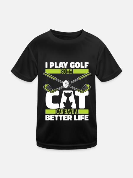 Golf Golfeur Chien de golf - T-shirt sport Enfant - noir - Devant