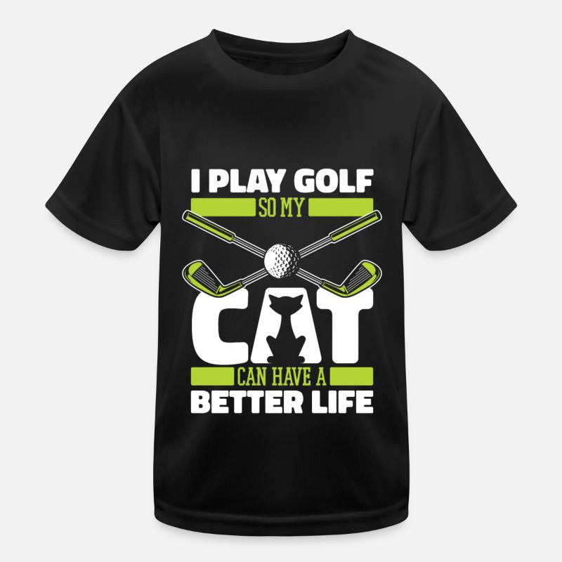 Golf Golfer Golfen Hund Kinder Funktions-T-Shirt