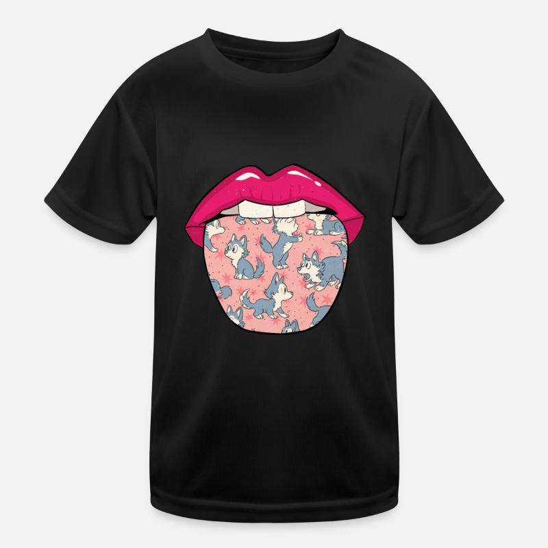 Wolf Zunge Kinder Funktions-T-Shirt