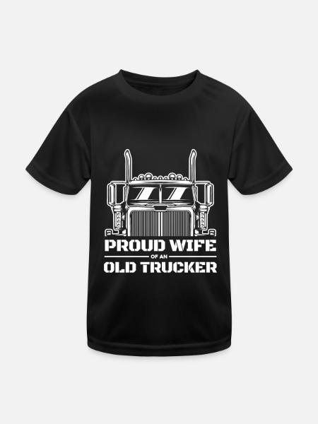 Lkw Fahrer Trucker Lastwagenfahrer Alter Trucker - Kinder Funktions-T-Shirt - Schwarz - Vorne