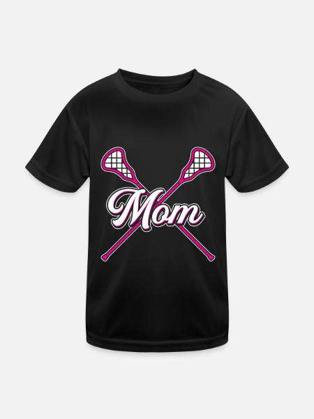 Lacrosse Mutter Lacrosse Mama - Kinder Funktions-T-Shirt - Schwarz - Vorne