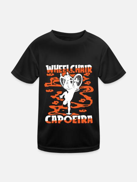 Capoeira Danse Martiale Fauteuil Roulant - T-shirt sport Enfant - noir - Devant