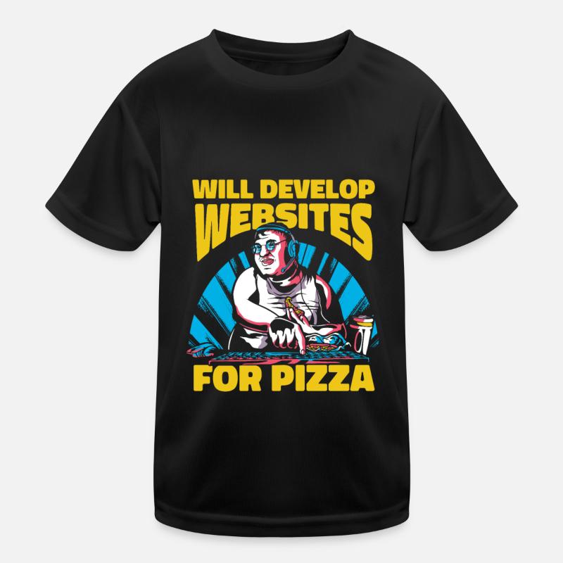 Web Developer Web Developer Pizza Kids Functional T-Shirt