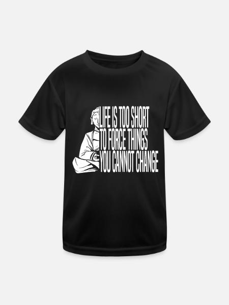Buddha Buddhist Buddha, Lass Die Scheiße Los - Kinder Funktions-T-Shirt - Schwarz - Vorne
