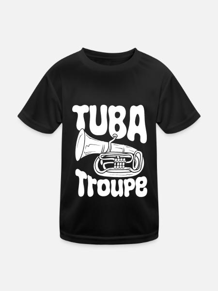Fanfare procession tuba - Kids Functional T-Shirt - black - Front