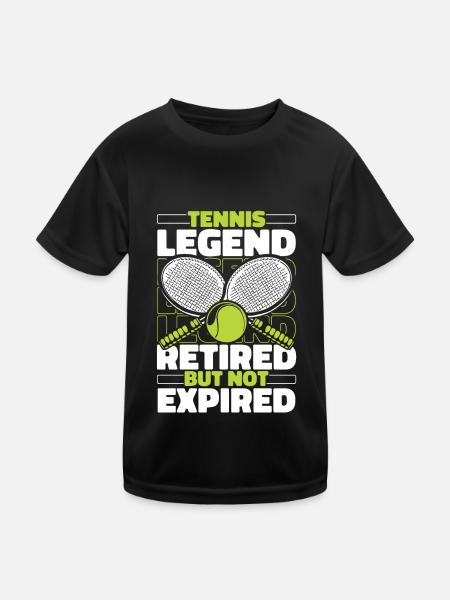 Tennis in retirement - Kids Functional T-Shirt - black - Front