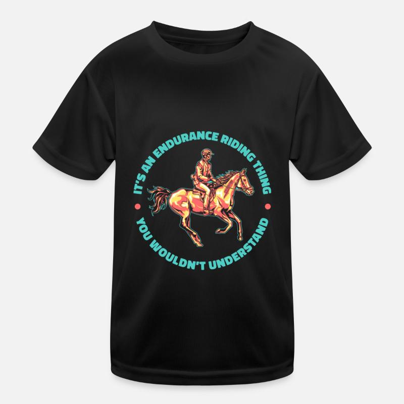 Pferd Reitsport Cool Ausdauerreiten Kinder Funktions-T-Shirt