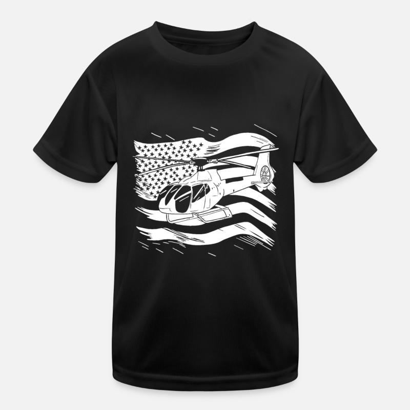 Helikopter Hubschrauber Kinder Funktions-T-Shirt