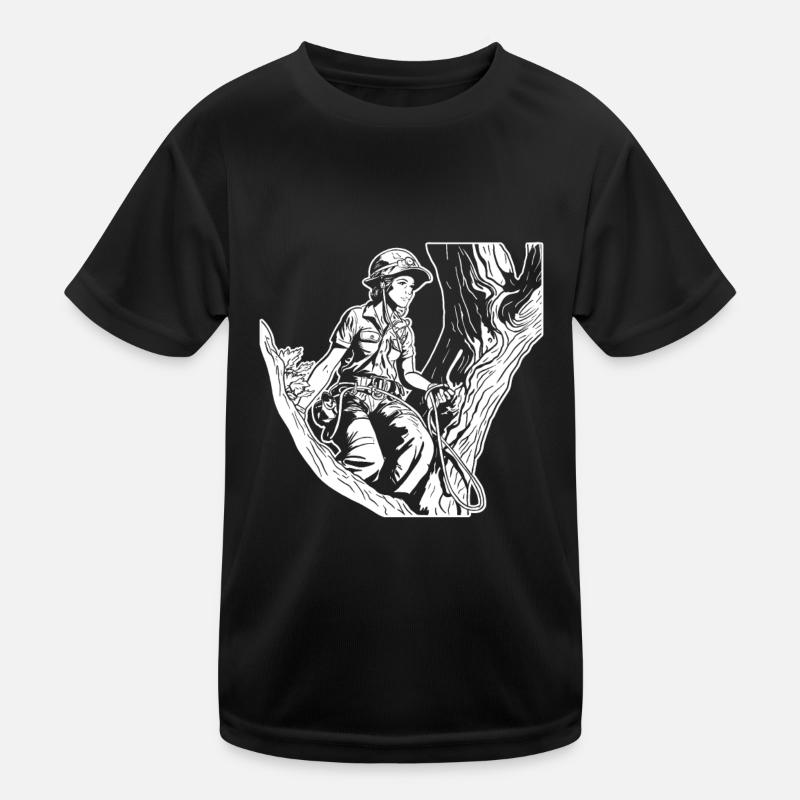 Baumpfleger Baumkletterer Arborist - Kinder Funktions-T-Shirt - Schwarz