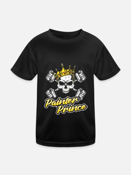 Maler Lackierer Prinz - Kinder Funktions-T-Shirt - Schwarz - Vorne