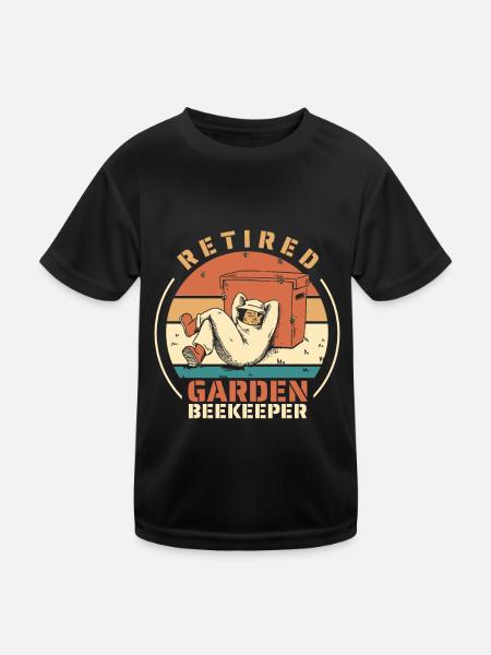 Amateur gardeners Retired garden garden bees - Kids Functional T-Shirt - black - Front