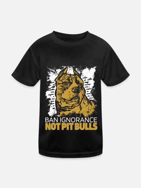 Pitbull Ignorance Pitbull Ban - T-shirt sport Enfant - noir - Devant