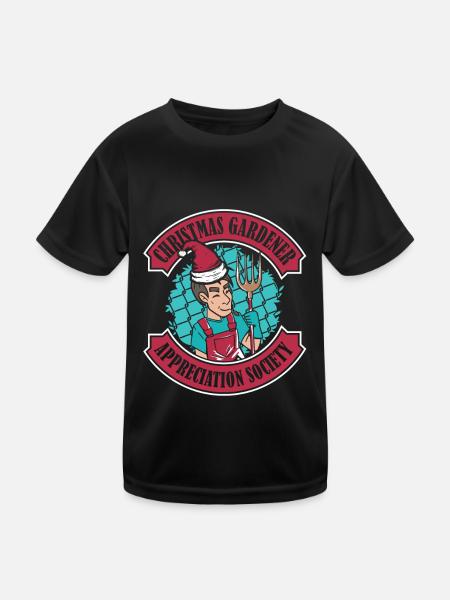 Jardin jardinier amateur Noël dans le jardin - T-shirt sport Enfant - noir - Devant