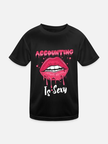Buchhalter Steuerberater Lippen - Kinder Funktions-T-Shirt - Schwarz - Vorne