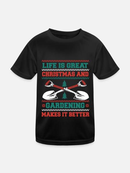 Jardin jardinier amateur Noël dans le jardin - T-shirt sport Enfant - noir - Devant