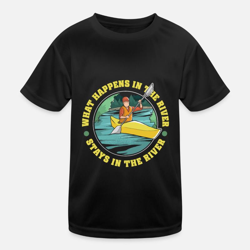 Kayaker Funny River Kayak Kids Functional T-Shirt