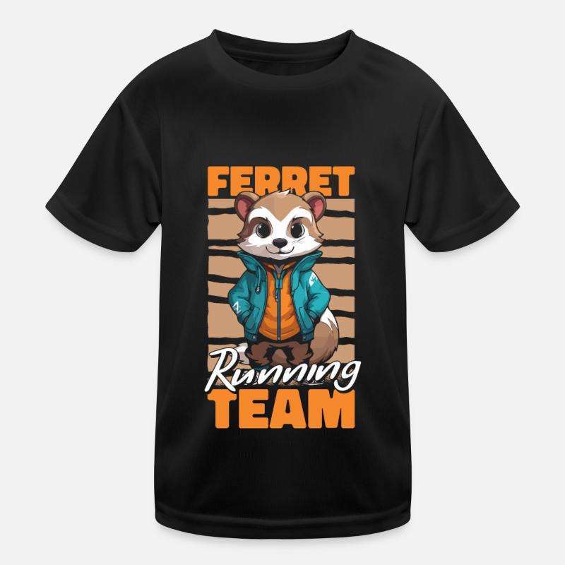 Frettchen Iltis Läuft Kinder Funktions-T-Shirt