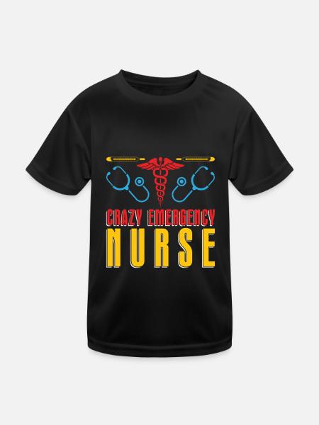 Nurse Crazy - Kids Functional T-Shirt - black - Front