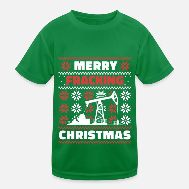 Ölfeld Bohrinsel Weihnachten Fracking Kinder Funktions-T-Shirt