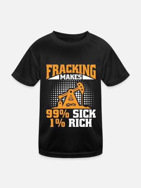 Oilfield Oil Rig Fracking - Kids Functional T-Shirt - black - Front