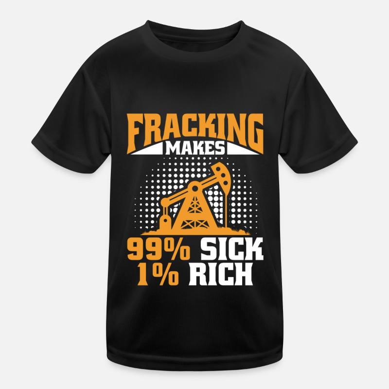 Ölfeld Bohrinsel Fracking Kinder Funktions-T-Shirt