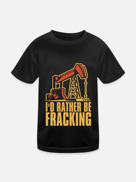 Oilfield Oil Rig Humor Fracking - Kids Functional T-Shirt - black - Front