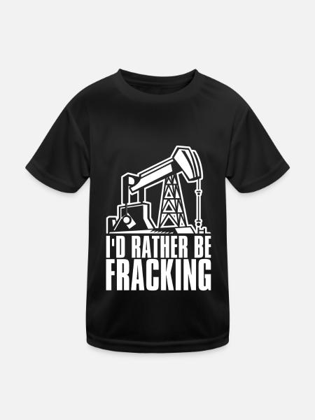 Oilfield Oil Rig Fracking - Kids Functional T-Shirt - black - Front