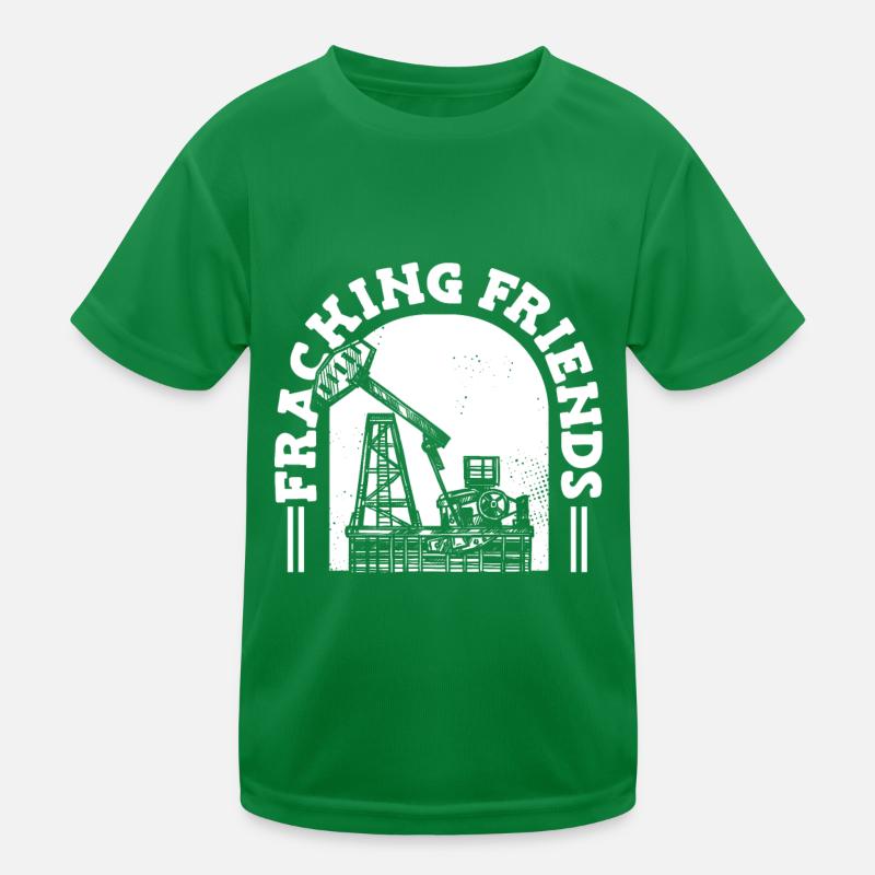 Ölfeld Bohrinsel Anlage Fracking Kinder Funktions-T-Shirt