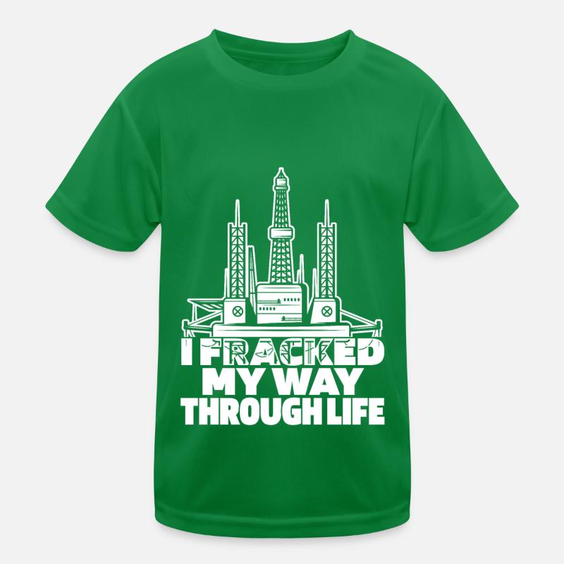 Ölfeld Bohrinsel Fracking Kinder Funktions-T-Shirt