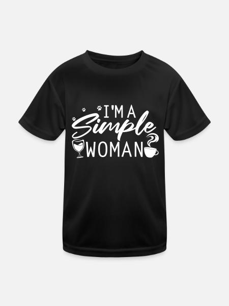 Coffee Cafe Simple Coffee Wine - Kids Functional T-Shirt - black - Front